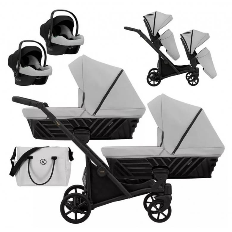 wózek dla bliźniaków jeden za drugim kunert ivento duo zestaw 3w1